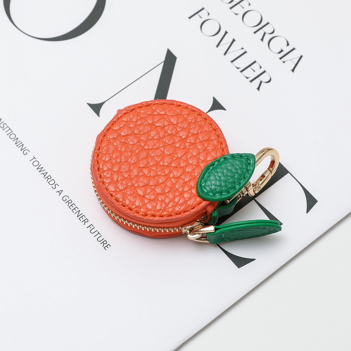Zacht Leren Mini Portemonnee met Schattig Fruitig Ontwerp