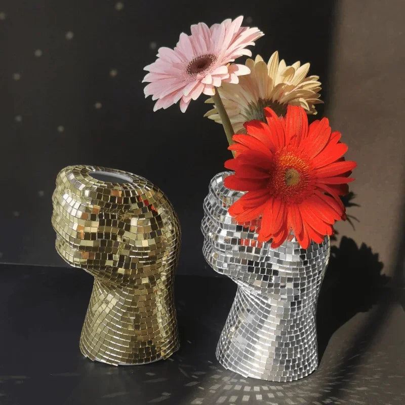 Retro discobal glazen vaas