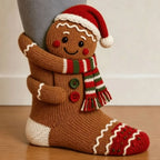 Warme kerstsokken | 3D-figuren | Gebreide stof