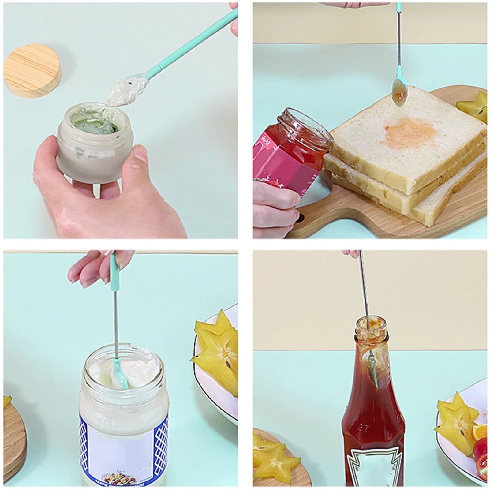 Set van mini siliconen potspatel voor bakken en koken