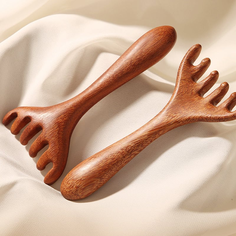 Sandelhouten Meridianenkam voor Ontspannende Hoofd- en Nekmassage