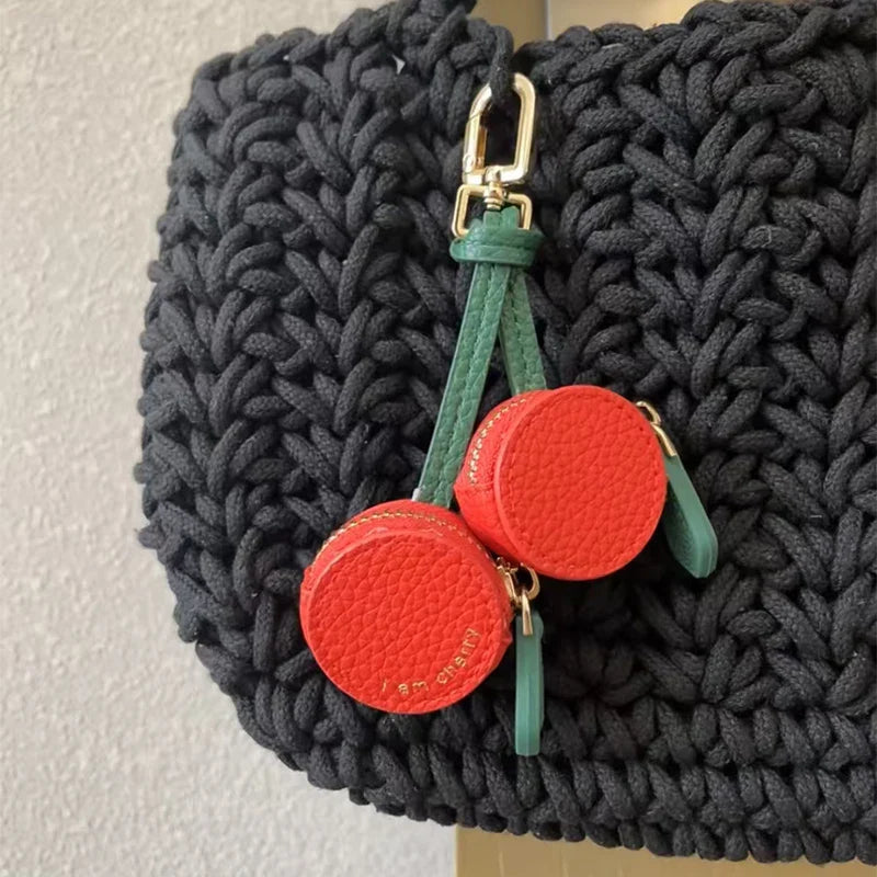 Zacht Leren Mini Portemonnee met Schattig Fruitig Ontwerp