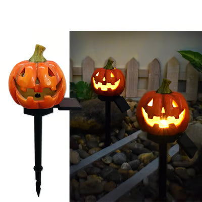 Zonnepompoenlantaarn Buiten Halloweendecoratie met Warme Gloed