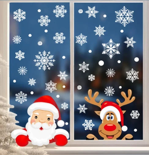 Feestelijke Raamstickers | Dubbelzijdige Kerstmotieven | Aanbrengen met Water
