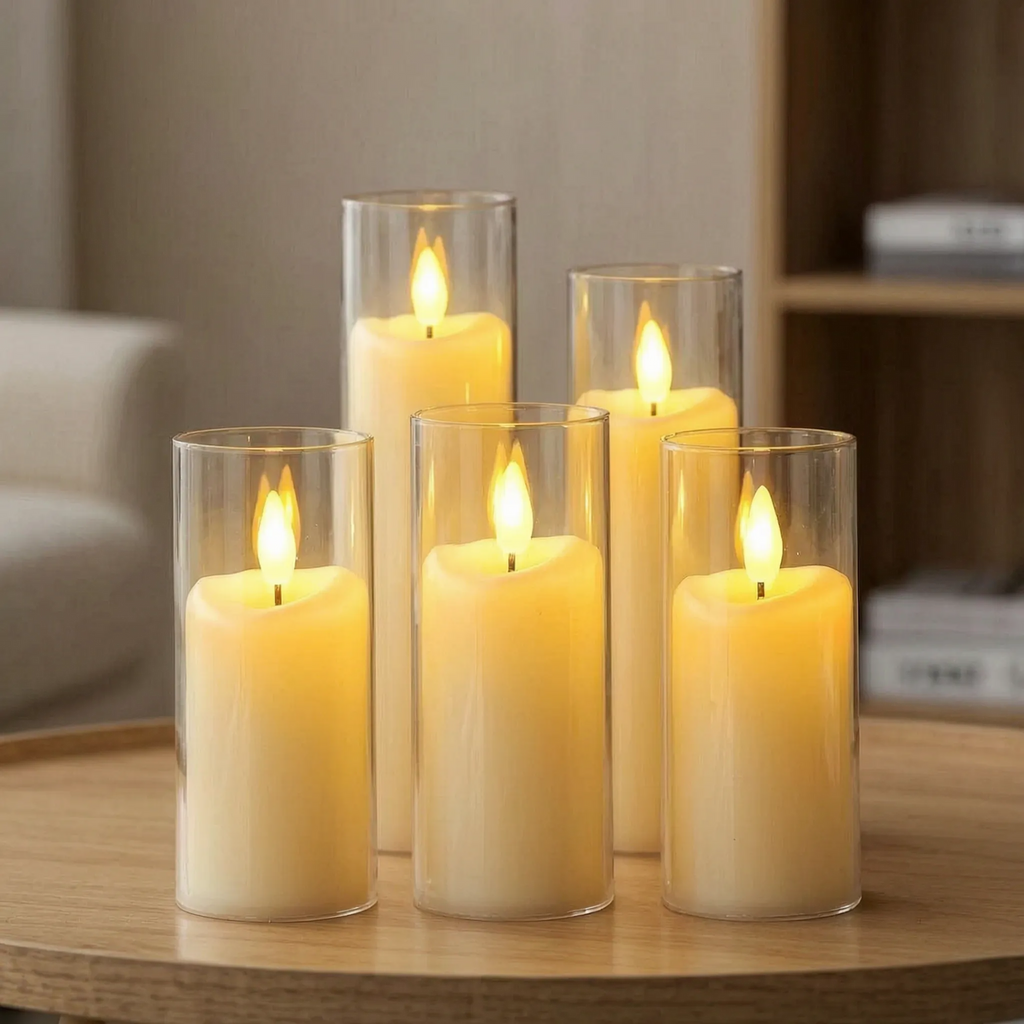 Decoratieve GloedVela kaars als veilige sfeerverlichting zonder open vlam