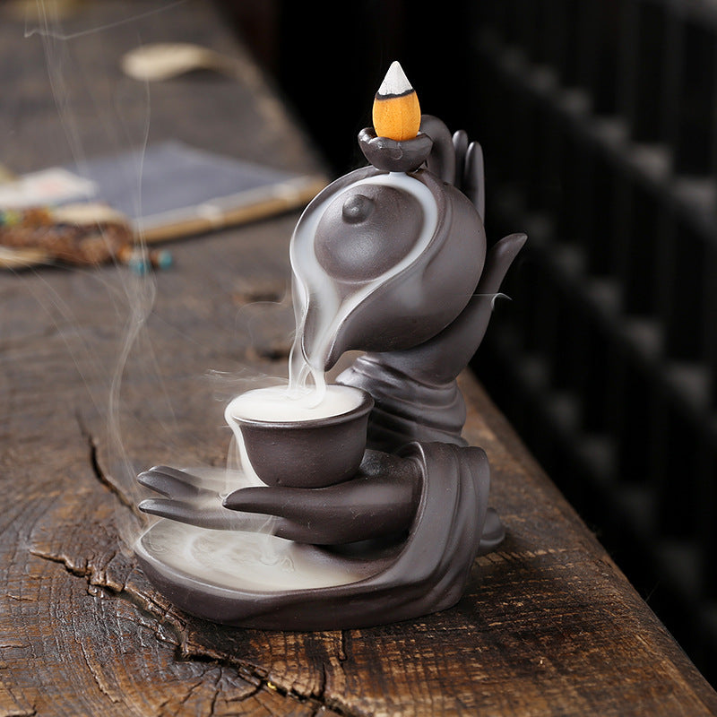 Zen-geïnspireerde keramische handtheepot voor aromatherapie en ontspanning