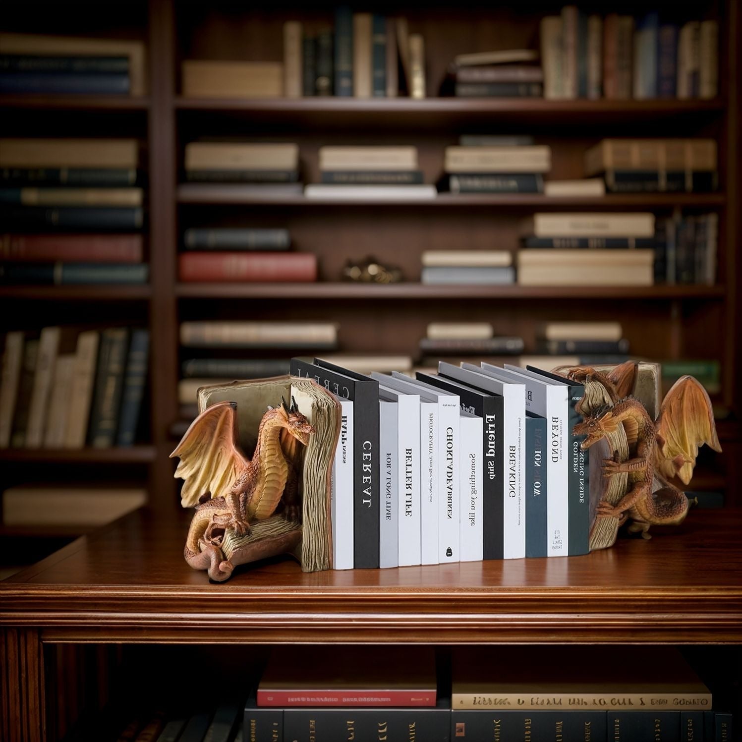 Mythologische Draak Boekensteunen voor Magische Woondecoratie