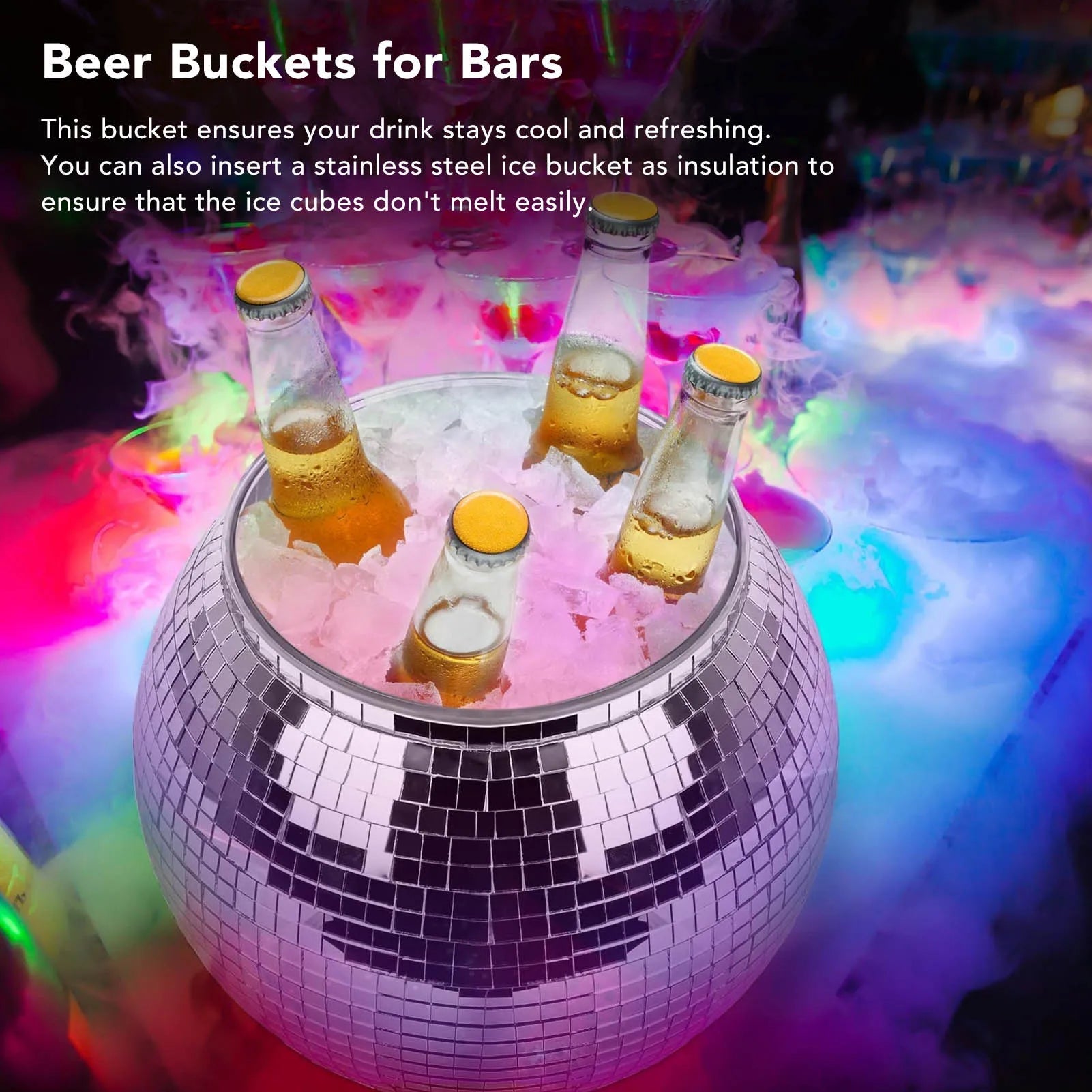 Retro discobal ijsemmer voor feest en thuisbar decoratie