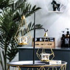 Hangende kaarsenhouder | Gefacetteerd diamantdesign | Metaal