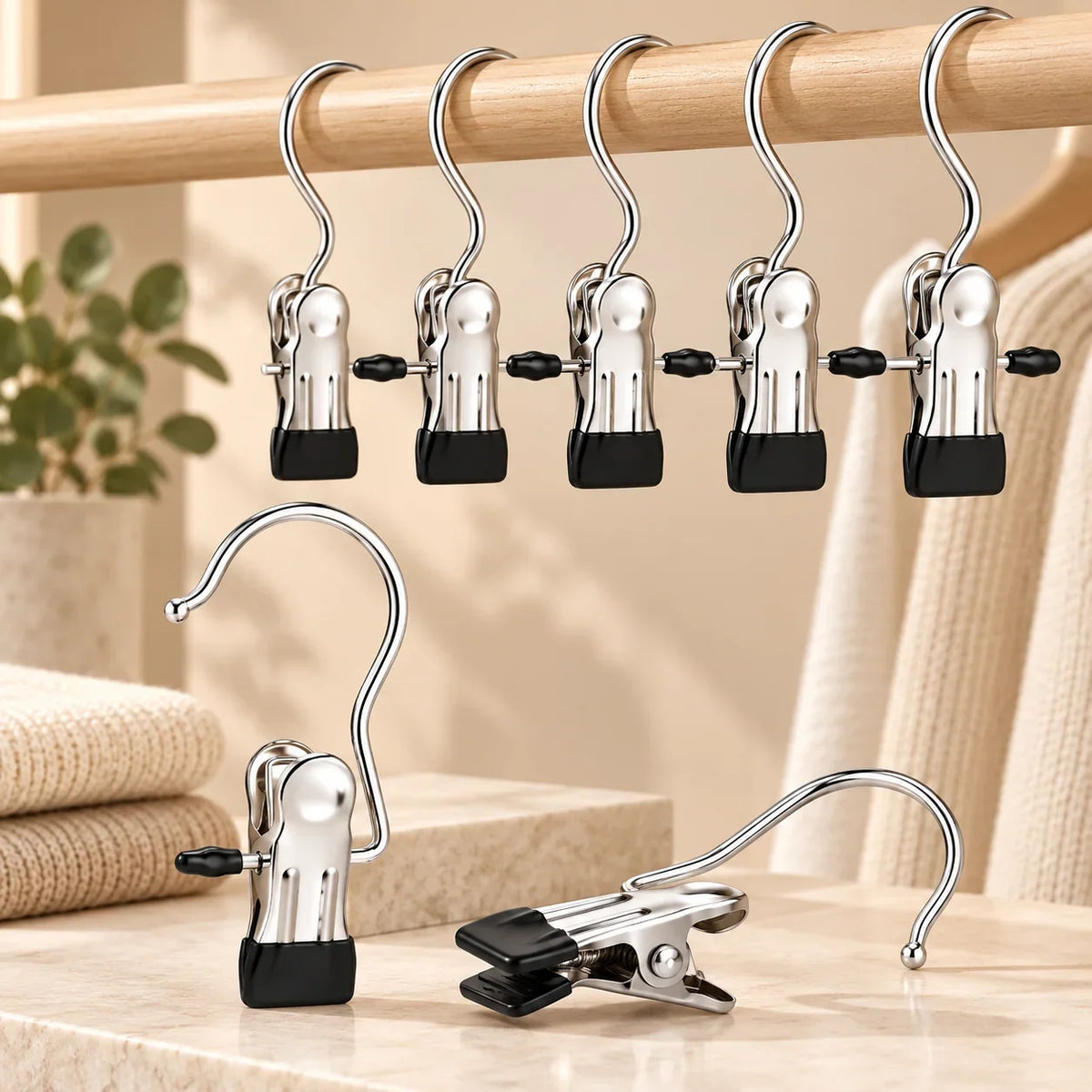Kledingclips voor hangers met rubberen antislip grip