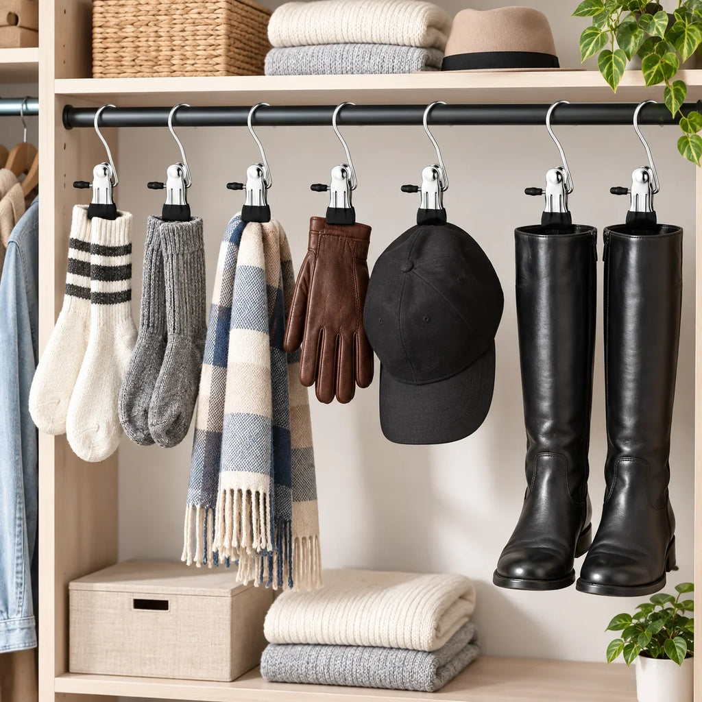 Kledinghanger met clips om kleding ruimtebesparend op te hangen