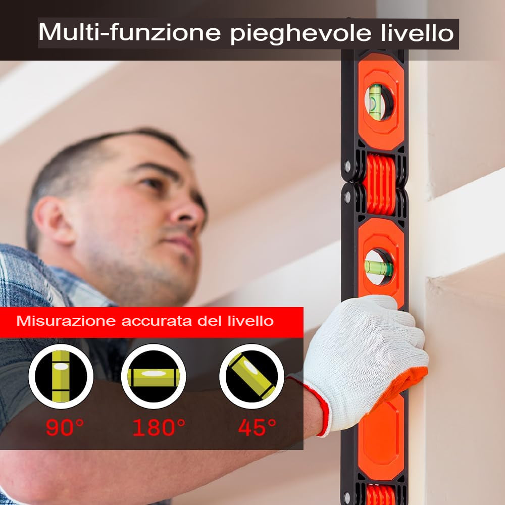 LevelFold Pro - Compacte waterpas. Precisie met één druk op de knop