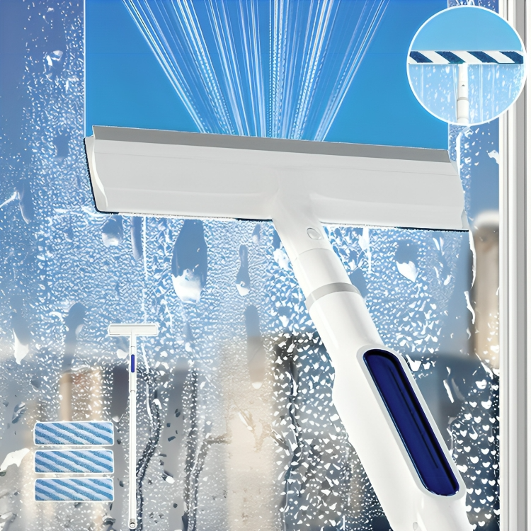 Professionele glasreiniger met waterspray