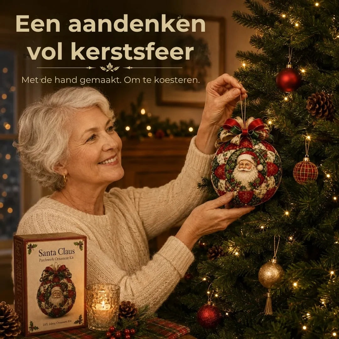 Knutselora patchworkset om zelf sfeervolle kerstballen te maken