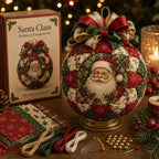 Kerstbal Doe-Het-Zelf Set | 3D Patchwork Stof | Stof & Kralen Inclusief | Geschikt voor Beginners