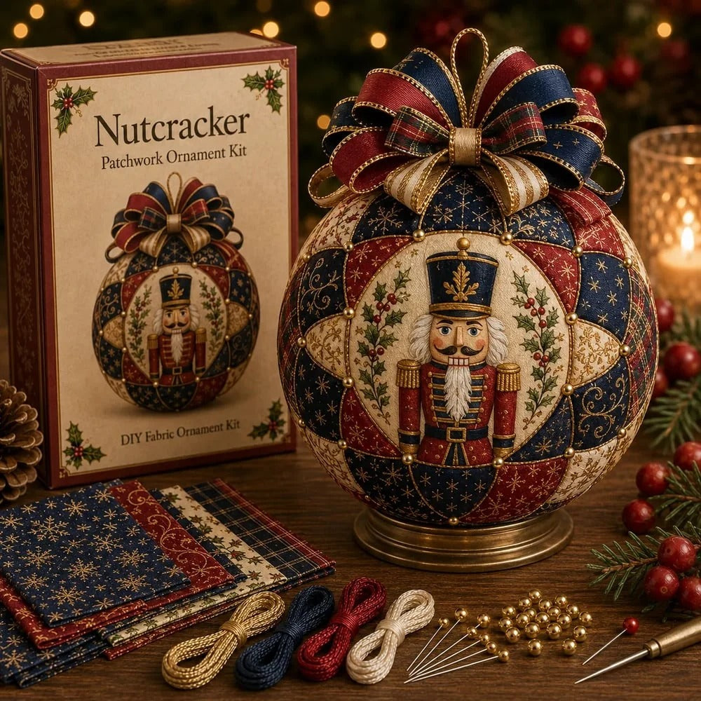 Onderdelen van een DIY set voor zelfgemaakte kerstballen