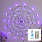 Sfeervolle ledverlichting in een flexibel spinnennet voor Halloween