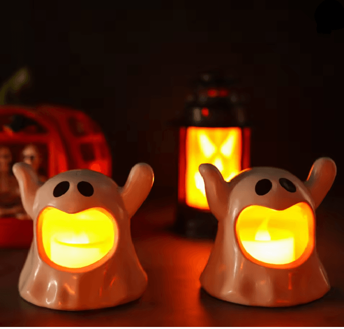 Vlamloos Halloweenlicht voor veilige decoratie op tafel