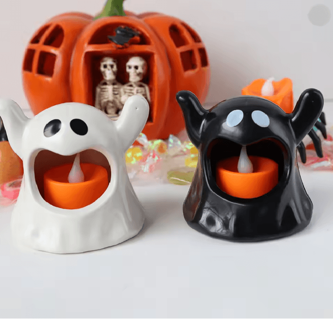 Gezellige Halloween-decoratie met flikkerend ledlicht