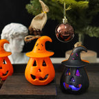 Halloween-lantaarn met sfeervolle ledverlichting en griezelig ontwerp