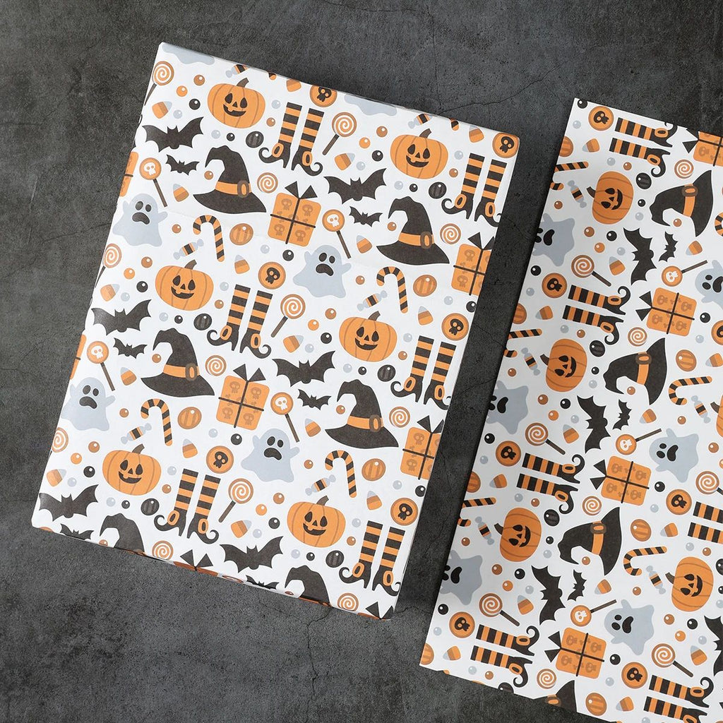 Cadeaupapier met Halloweenmotieven voor sfeervolle geschenkverpakking