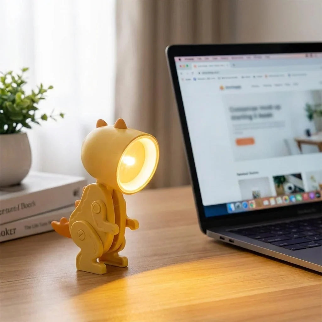 Opvouwbare kinderbureaulamp met vrolijk dinosaurusdesign