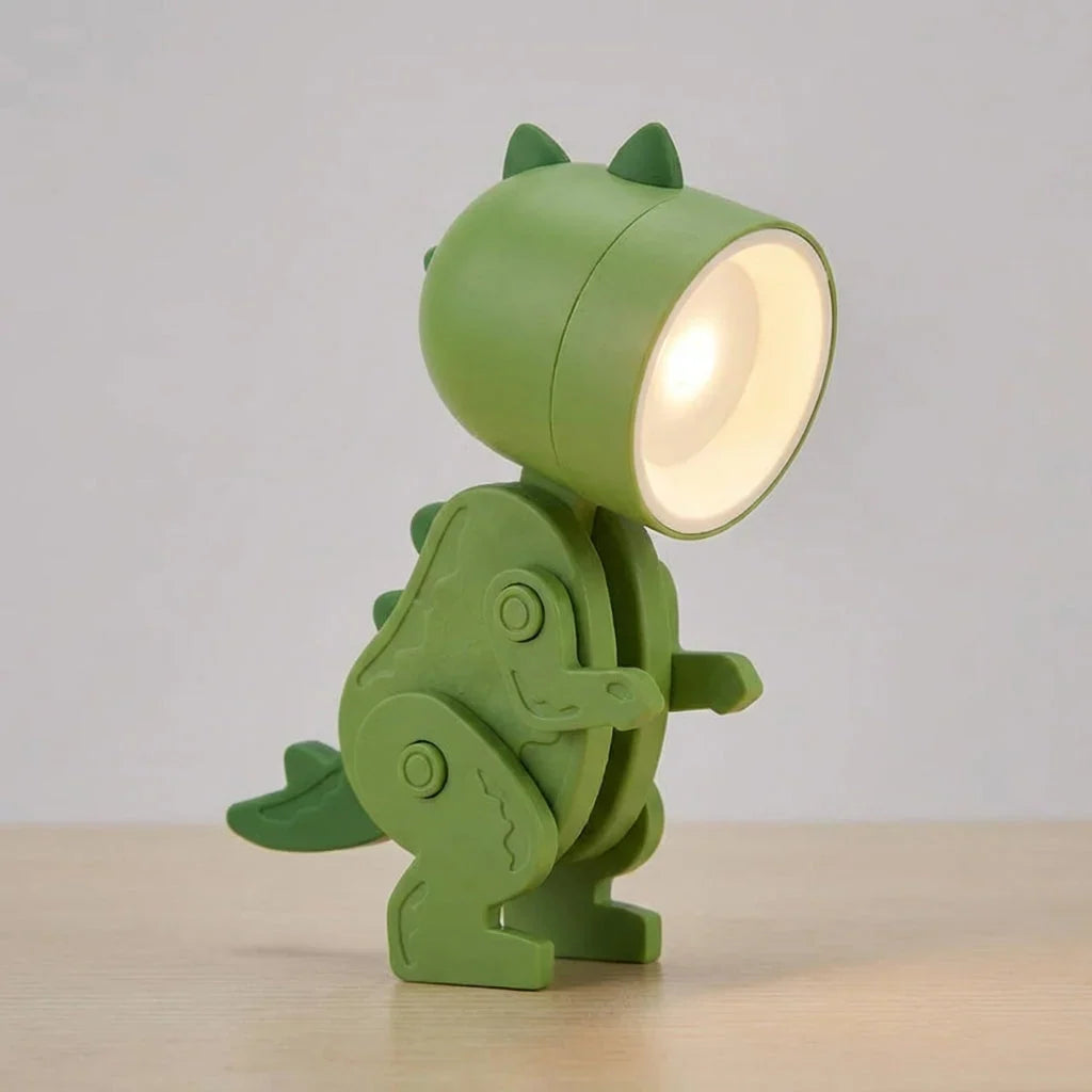 Kinderbureaulamp | Dinosaurusdesign | Opvouwbaar met klem | USB of batterij