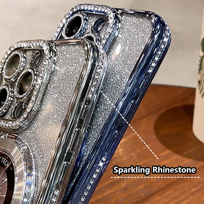 BlingShell™ - glitterend magnetisch iPhone hoesje met strass-steentjes en onzichtbare standaard [laatste dag korting]