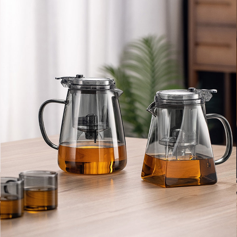 TeaFusion - Theepot van glas met één klik en verwijderbaar theezeefje