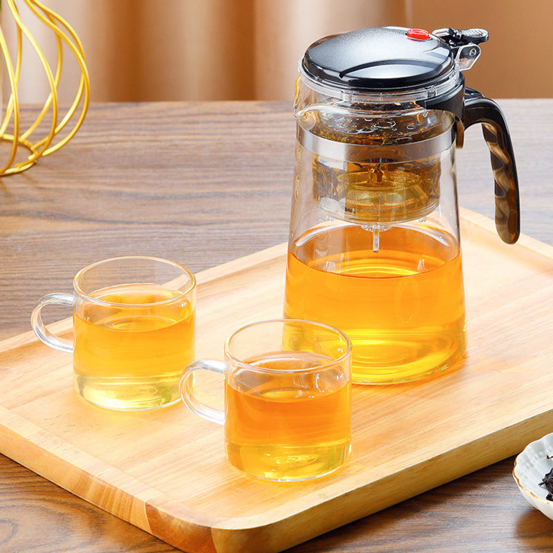 TeaFusion - Theepot van glas met één klik en verwijderbaar theezeefje