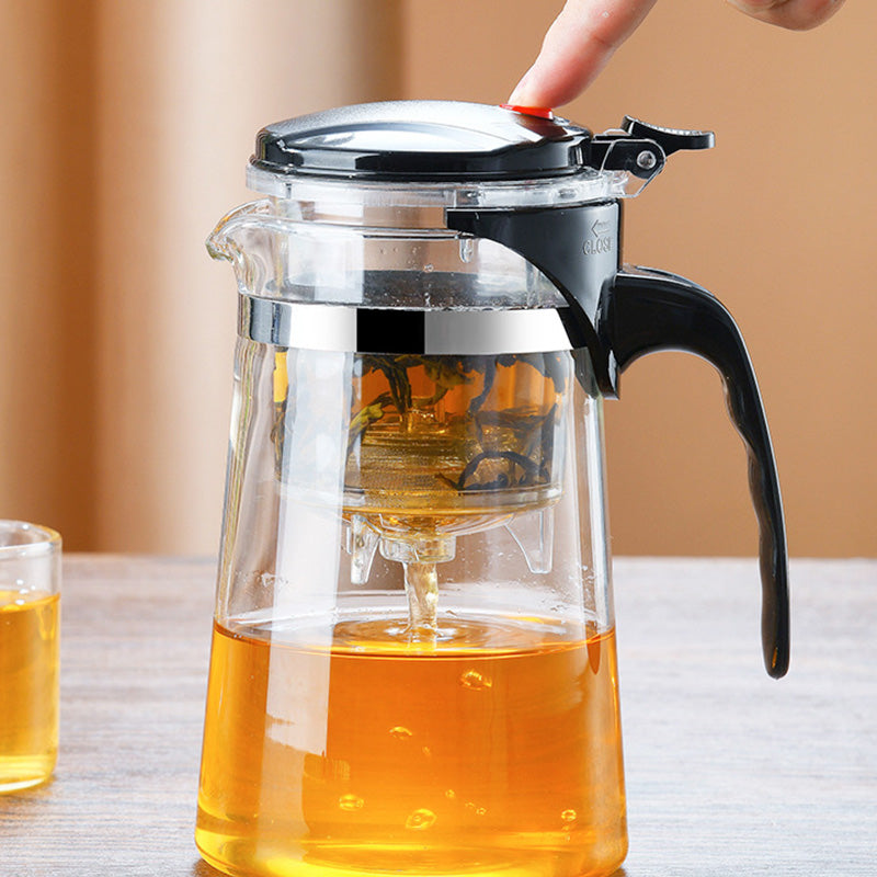TeaFusion - Theepot van glas met één klik en verwijderbaar theezeefje