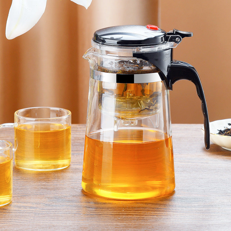 TeaFusion - Theepot van glas met één klik en verwijderbaar theezeefje