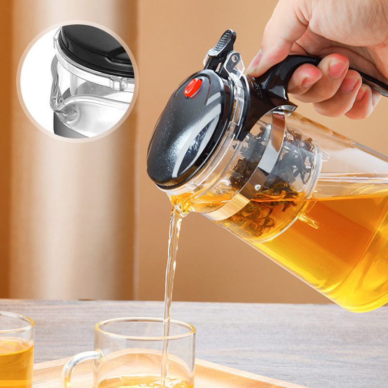 TeaFusion - Theepot van glas met één klik en verwijderbaar theezeefje