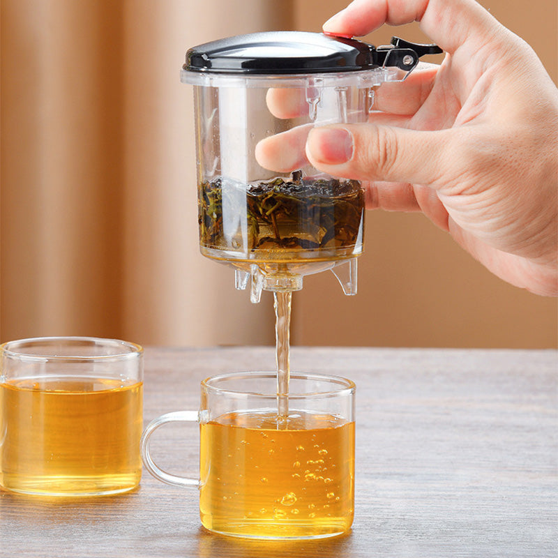 TeaFusion - Theepot van glas met één klik en verwijderbaar theezeefje
