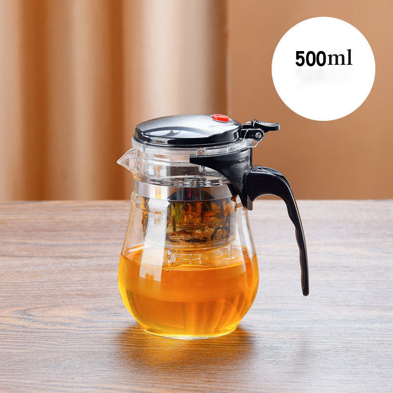TeaFusion - Theepot van glas met één klik en verwijderbaar theezeefje