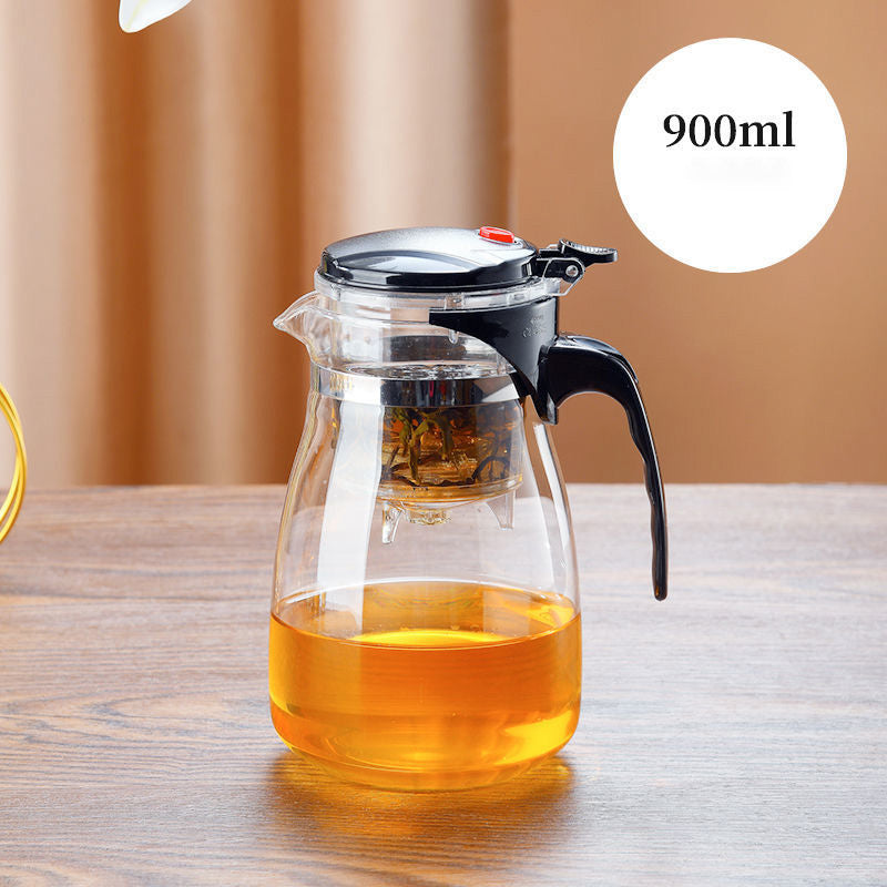 TeaFusion - Theepot van glas met één klik en verwijderbaar theezeefje