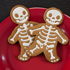Kunststof koekjesuitsteker in de vorm van een skelet voor Halloweenkoekjes